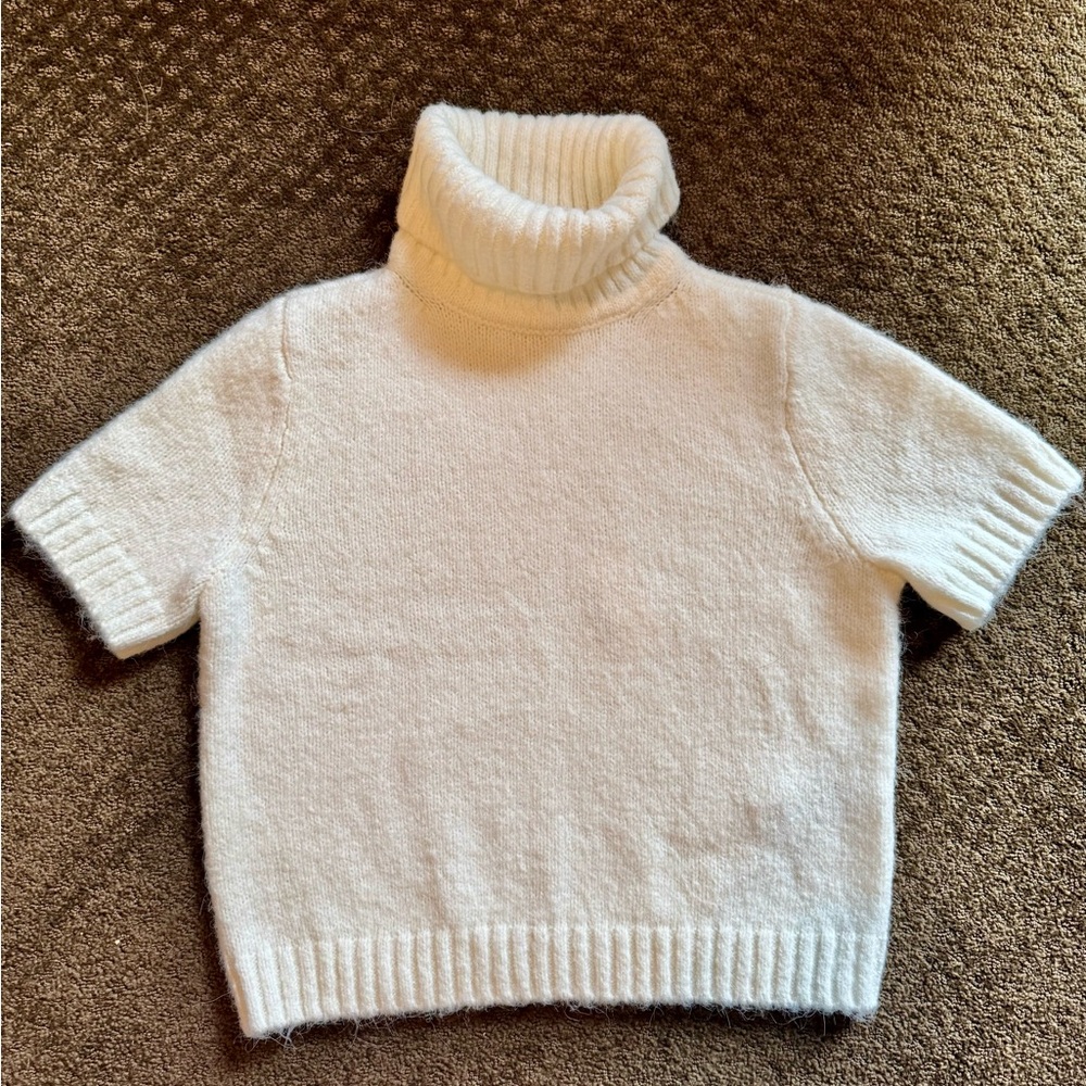 Abercrombie & Fitch White Turtleneck Sweater